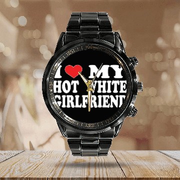 Discover I Love My Boyfriend Calendar Steel Band Watch | Cute Romantic Calendar Steel Band Watch