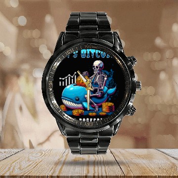 Discover It's Bitcoin Calendar Steel Band Watch