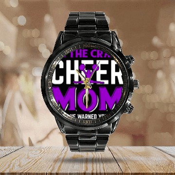 Discover Crazy Cheer Mom Cheerleading Mommy Mother's Day Calendar Steel Band Watch