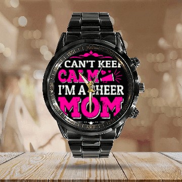 Discover Keep Calm Cheer Mom Cheerleading Mother's Day Calendar Steel Band Watch