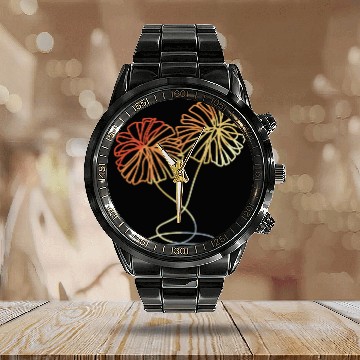 Discover Cheerleading Pom Poms Sketch Calendar Steel Band Watch