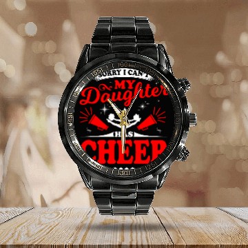 Discover My Daughter Cheer Mom Cheerleading Mother's Day Calendar Steel Band Watch