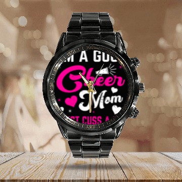 Discover A Good Cheer Mom Cheerleading Mommy Mother's Day Calendar Steel Band Watch