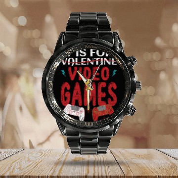 Discover V Is For Valentine Video Games Calendar Steel Band Watch