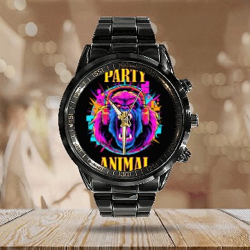 Discover Party Animal Gorilla Style - Calendar Steel Band Watch Design