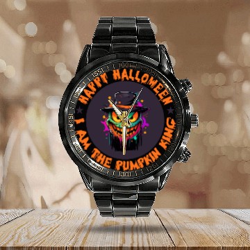 Discover Happy Halloween Calendar Steel Band Watch