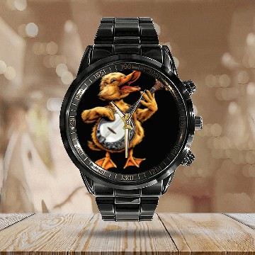 Discover Ducks Farm Animal Farmer Bluegrass Banjo Player Calendar Steel Band Watch