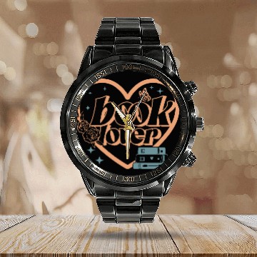 Discover Book Lover Calendar Steel Band Watch