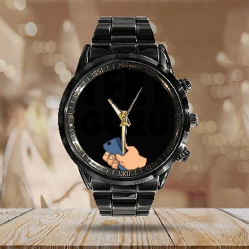 Discover Text Guru Text Gift V2, Typography Art, Calendar Steel Band Watch