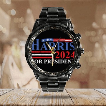 Discover Kamala Harris 2024 For President Election Campaign Calendar Steel Band Watch