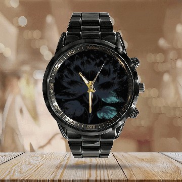Discover Modern Lotus with Brushstroke Effect 2 Calendar Steel Band Watch