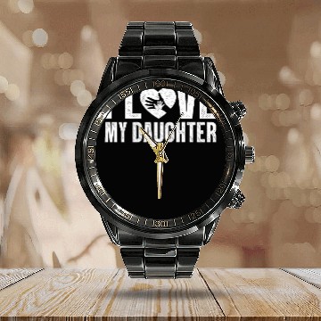 Discover I Love My Daughter to Dad Funny Father's Day Daddy Calendar Steel Band Watch