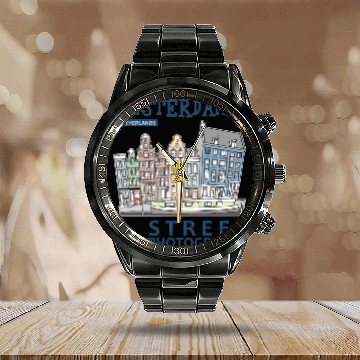 Discover Amsterdam Street Photography Calendar Steel Band Watch