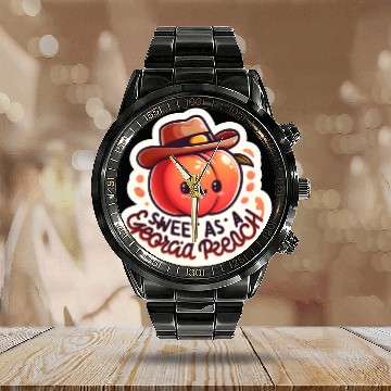 Discover Sweet as a Georgia Peach Sticker Calendar Steel Band Watch