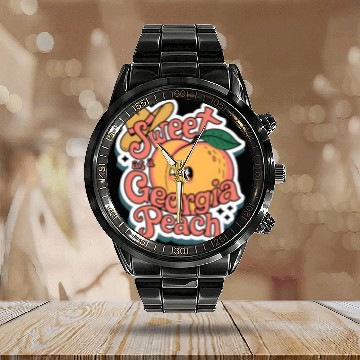 Discover Sweet as a Georgia Peach Sticker.t-shits Calendar Steel Band Watch