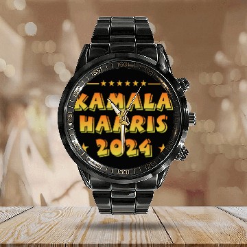 Discover Kamala Harris 2024 Presidential Election Campaign Calendar Steel Band Watch