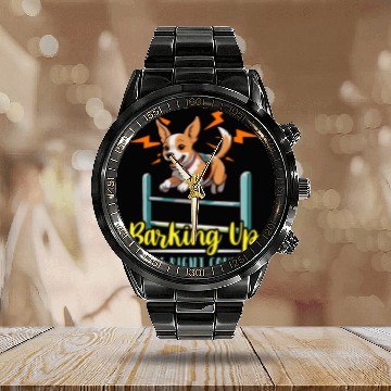 Discover Dog Agility Training Barking Up The Animal Lover Calendar Steel Band Watch