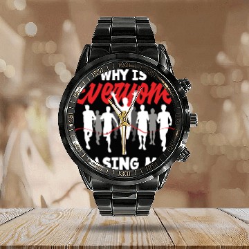 Discover Why Is Everyone Following Me? Running Competition Calendar Steel Band Watch