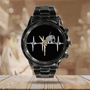 Discover Heartbeat For Proud Elephants Calendar Steel Band Watch