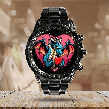 Discover Dragon of Love: Fierce Heart Calendar Steel Band Watch