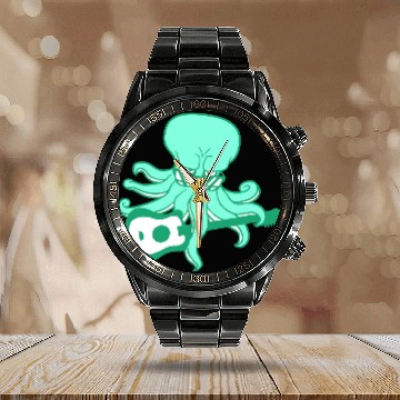 Discover Cool Octopus Kraken Squid Plays Guitar Guitarist Calendar Steel Band Watch