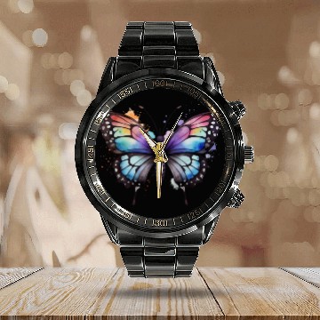 Discover Butterfly Calendar Steel Band Watch