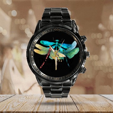Discover Colorful Dragonflies - Dragonfly Design Calendar Steel Band Watch