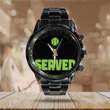 Discover Funny Tennis Player Racket Friends Calendar Steel Band Watch