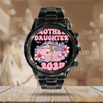 Discover Mother Daughter Trip 2024 Cruise Vacation Mom Matc Calendar Steel Band Watch