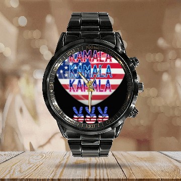 Discover KAMALA 2024 VOTE KAMALA HARRIS CAMPAIGN 01 Calendar Steel Band Watch