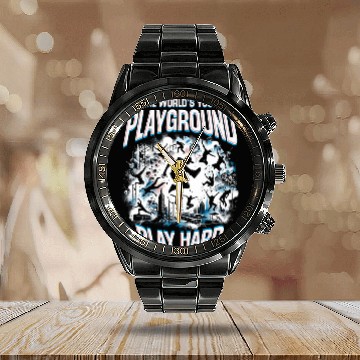 Discover Parkour The World's Your Playground Play Hard Calendar Steel Band Watch