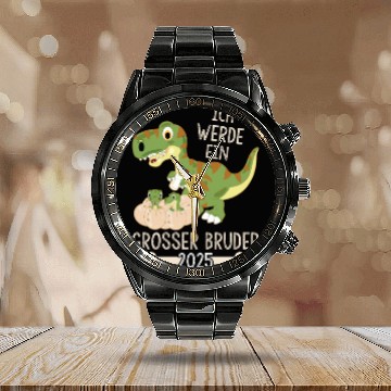 Discover Siblings Baby Dino I Will Be A Big Brother 2025 Calendar Steel Band Watch