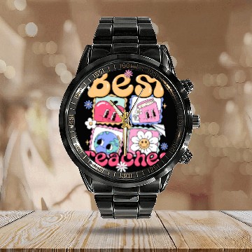 Discover Best Teacher ever Calendar Steel Band Watch