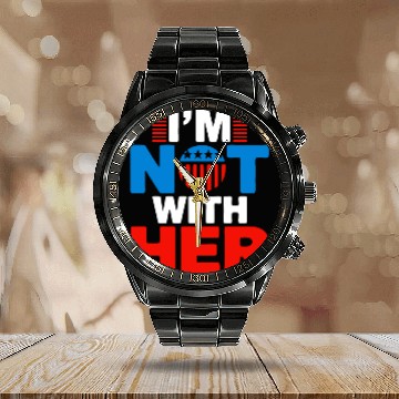 Discover I'm Not With Her Kamala Harris 2024 Presidential E Calendar Steel Band Watch