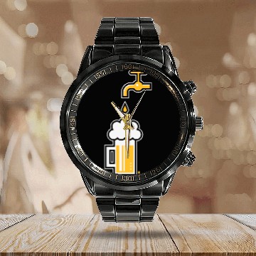 Discover Beer Mug & Tap (Keg Beer / Draft Beer / 3C) Calendar Steel Band Watch