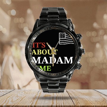 Discover kamala harris election-2024 Calendar Steel Band Watch