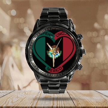 Discover Mexico Independence Day Celebration Calendar Steel Band Watch