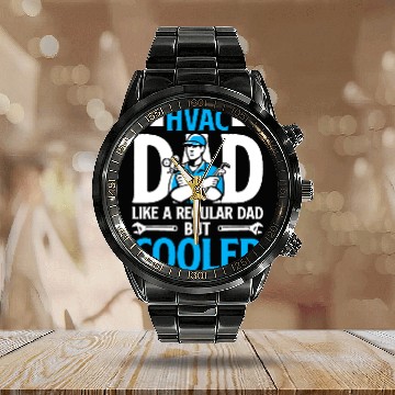 Discover HVAC Dad But Cooler HVAC Technician Fathers Day Calendar Steel Band Watch