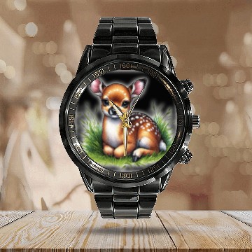 Discover Cute baby animals Calendar Steel Band Watch