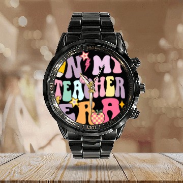 Discover In my Teacher Era Calendar Steel Band Watch