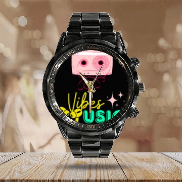 Discover music vibes Calendar Steel Band Watch