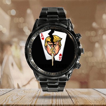 Discover Revoked Trump Card Political Satire Calendar Steel Band Watch