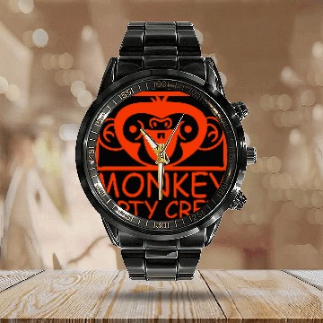 Discover Monkey Chimpanzee Party Animals Crew Team Friends Calendar Steel Band Watch