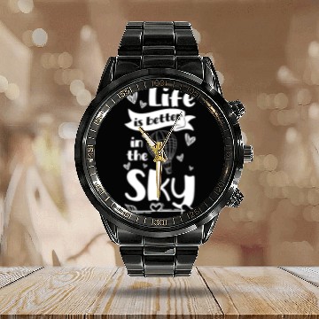 Discover Hot Air Balloon Company Driving Sport Calendar Steel Band Watch