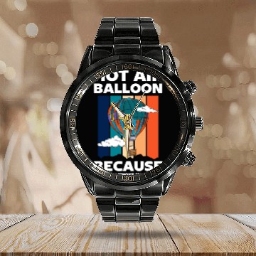 Discover Balloon Aviation Fun Hobby Calendar Steel Band Watch
