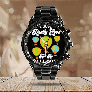 Discover Hot Air Balloon Company Driving Adventure Calendar Steel Band Watch