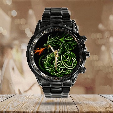 Discover Celtic Dragon Knot Calendar Steel Band Watch