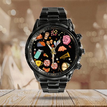 Discover Cheer Mom Calendar Steel Band Watch
