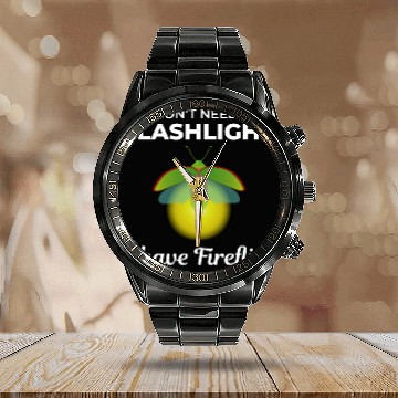 Discover Fireflies Firefly Lightning Bug Insect Collector Calendar Steel Band Watch