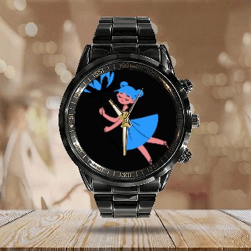 Discover Blue Daisy Dreamer Calendar Steel Band Watch
